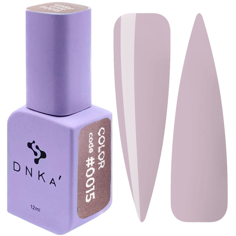Lavender color gel nail polish bottle with swatch strip, 12ml