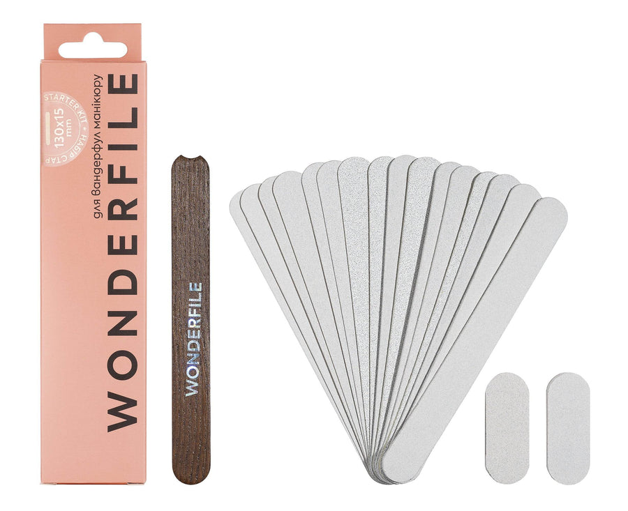 WonderFile Wooden Base Manicure Starter Kit