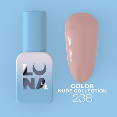 LunaMoon color gel polish in nude shade 238, 8 ml bottle