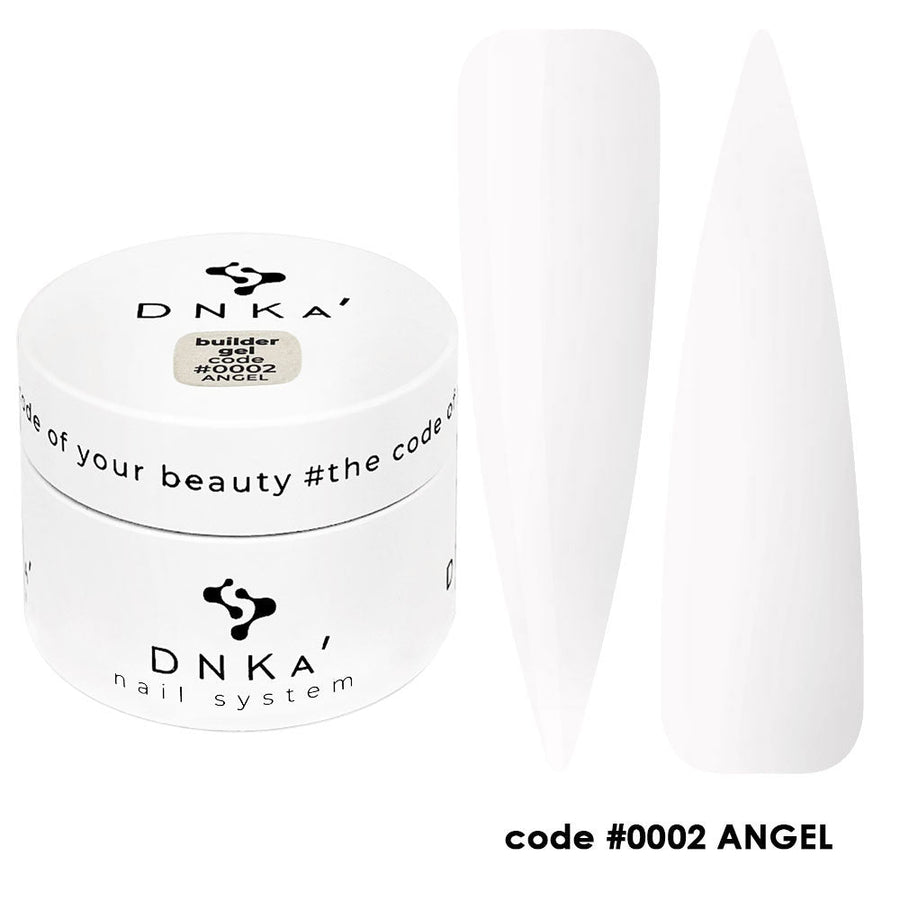 DNKa builder gel jar, 15ml, code #0002 Angel, white container with label