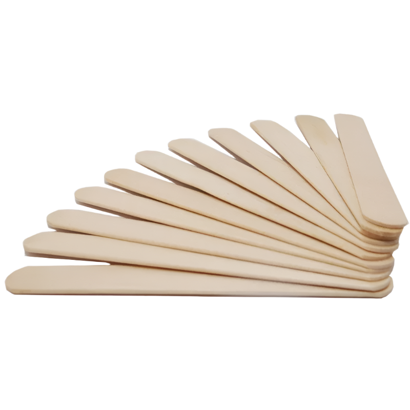 Pack of 100 large wooden wax spatulas