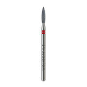 Nail drill bit with blunt flame head, red band, metal shaft