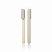 Double-sided buff file with two slim rectangular sanding pads, light gray and cream
