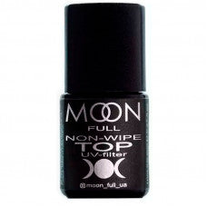 Moon Full Top non-wipe UV top coat bottle, dark with black cap