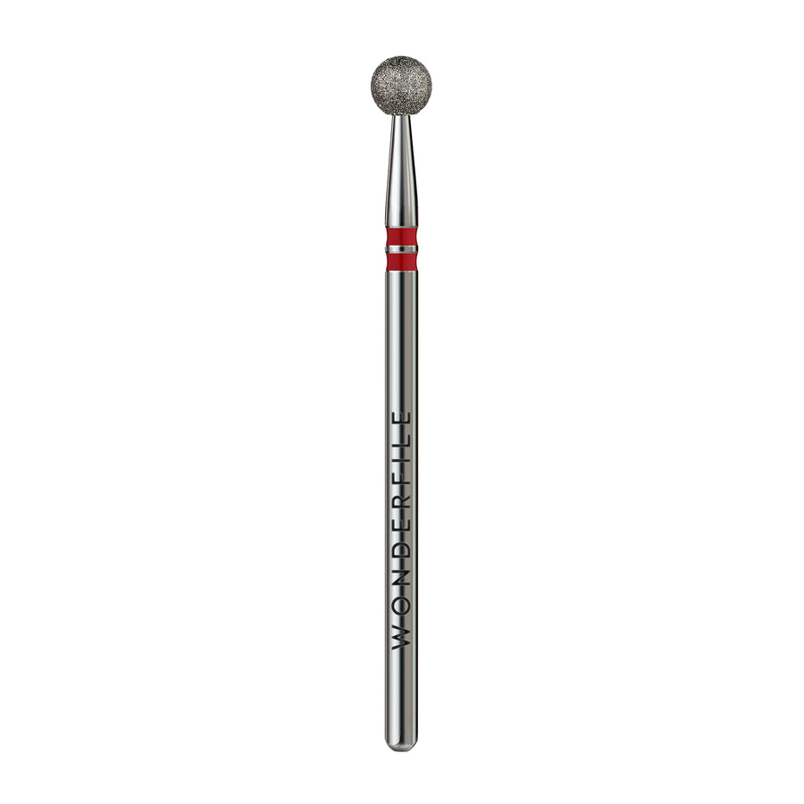 WonderFile nail drill bit with ball sanding head and red grip ring