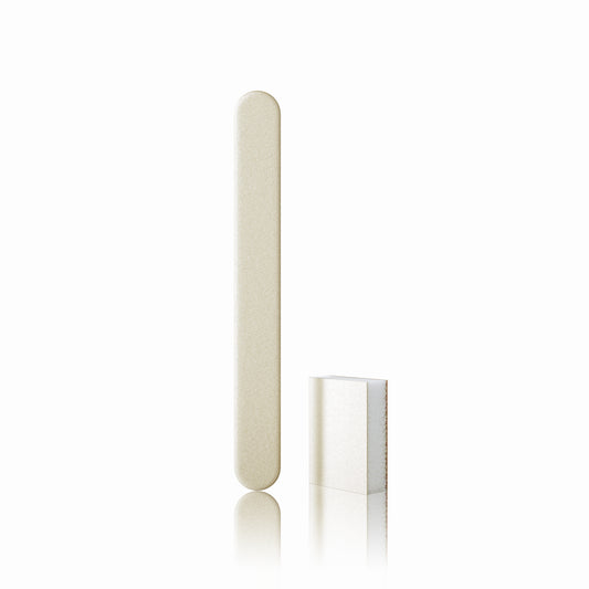 Nail file and buffer block, beige file with fine grit surface