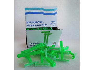Maquinillas desechables de 2 hojas con peine (100 uds)