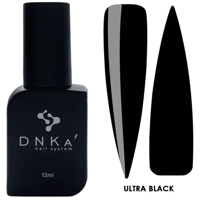 DNKa gel nail polish bottle, dark black shade ULTRA BLACK, 12ml