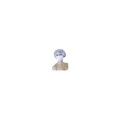 Light blue disposable polypropylene hair cover with double elastic (100 pcs)
