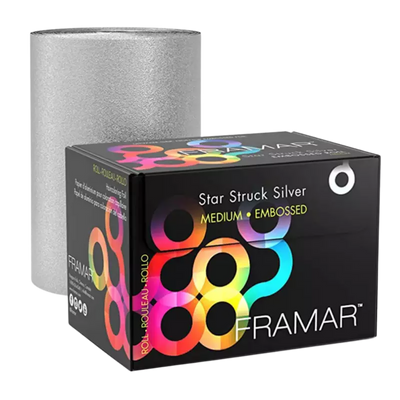 Framar Silver Embossed Foil Roll - Medium, 97 m