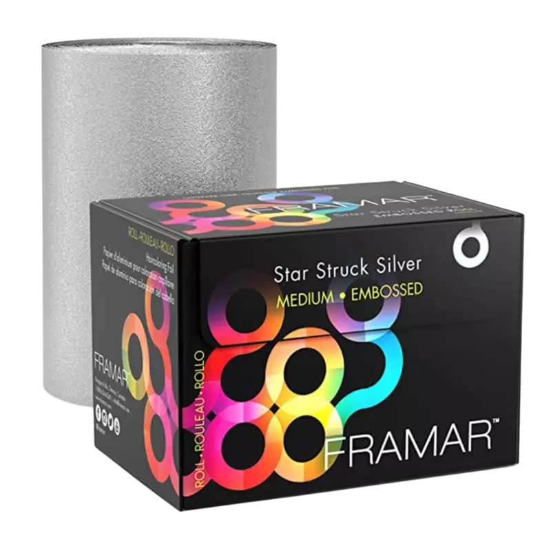 Framar Silver Embossed Foil Roll - Medium, 97 m